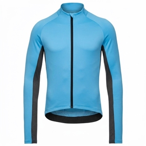 Maillot de Ciclismo para Hombre, Cortavientos, con Bloques de Color, Elástico, de Spandex/Poliéster, Manga Larga, para Bicicleta de Carretera - Product Image 2