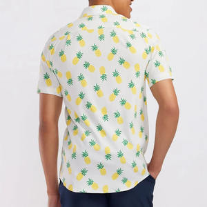 เสื้อเชิ้ตผู้ชายลายพิมพ์แฟชั่นสไตล์ทรอปิคอล ป้องกันรอยยับ ระบายอากาศ แห้งเร็ว ใส่สบายสำหรับฤดูร้อน แขนสั้นติดกระดุม พร้อมโลโก้แบบกำหนดเอง - Product Image 2