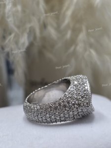 Anillo de Plata de Ley 925 con Baño de Rodio y Moissanita de Corte Brillante en Forma de Ojo, Piedra Central, Regalo de Boda, Unisex - Product Image 4