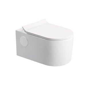 Inodoro Suspendido sin Borde, de Una Pieza, de Porcelana, con Sifón en S, Tanque Oculto, Diseño Minimalista, Mueble de Baño Ecológico - Product Image 1