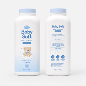 Custom Baby Powder <b>Bottle</b> Round HDPE 100g 200g 255g White Blue PP <b>Shaker</b> Cap for Talcum Body Powder Vietnam Factory - Product Image 6