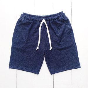 Men's Blue Knitted Bermuda <b>Shorts</b> Elastic Waist Front Logo Casual Solid Color Breathable <b>Waterproof</b> Anti-Wrinkle Quick <b>Shorts</b> - Product Image 1