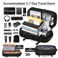 Sac à dos de compression sous vide extensible OEM avec pompe à air intégrée, double port USB, unisexe, antivol, pour voyages d'affaires avec serrure TSA
