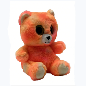 Customized teddy <b>bear</b> plush, big eye <b>bear</b> stuffed animal, orange <b>pink</b> tie dye <b>bear</b>, gradient ombre <b>bear</b> doll, kawaii plush toy - Product Image 2