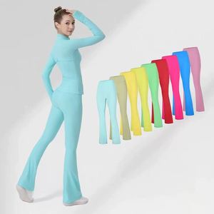 Pantalones de yoga de pierna ancha para mujer, personalizados por OEM, que absorben la humedad, leggings de cintura alta con corte de bota, venta al por mayor, fabricados por TRIOTAKE INDUSTRY - Product Image 6