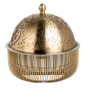 Royal Look Classic Serving Hot Pot Steel Lid Metal Casserole Dish <b>Table</b> Decor Casserole Serving Arabic Calligraphy Luxury - Product Image 3