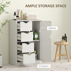 Organizzatore per cassettone in stile moderno a 4 cassetti per ingresso camera da letto soggiorno o bagno-bianco - Product Image 5
