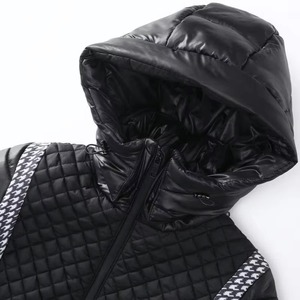 Mono de esquí con capucha para mujer, con diseño de pata de gallo y acolchado, cierre de cremallera impermeable, ropa de esquí para mujer, trajes de esquí. - Product Image 4