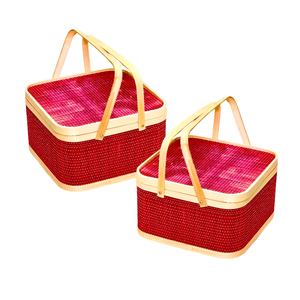 Cesta de Regalo de Bambú con Tapa, Color Personalizado Disponible, Artesanía en Mimbre, Decoración del Hogar y Uso como Regalo, Superventas - Product Image 1