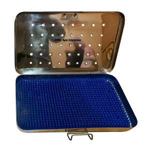 Boîte de Stérilisation pour Cassette de Matériel Chirurgical 4" 8" – Organisateur Manuel d'Équipement Chirurgical en Acier Inoxydable Réutilisable Certifié CE - Product Image 1