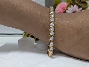 Lurba Jewels 5.80Ct Moissanite 18K <b>Solid</b> <b>Gold</b> Tennis <b>Bracelet</b> 7 Inch Luxury Classic Women's Anniversary - Product Image 2