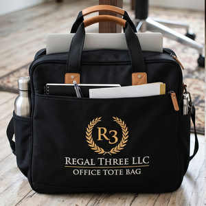 Bolso de lona profesional Regal Three Llc para oficina con ribete de cuero y bolsillo frontal para uso diario - Product Image 5