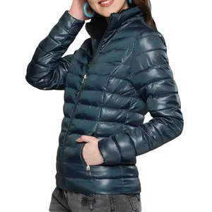 Custom Plain Women's Hooded Puff Jacket Lightweight Quilt Down Puffer Jacket Women's Down Coats