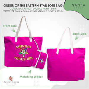 กระเป๋าโท้ทสีชมพู Pink OES Shining Together Order of the Eastern Star Journal  ผู้ผลิตขายส่ง - Product Image 2