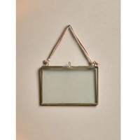 Cadre photo rectangulaire en laiton antique de qualité supérieure, logo personnalisé, cadre photo en verre écologique, affichage horizontal sur table, décoration