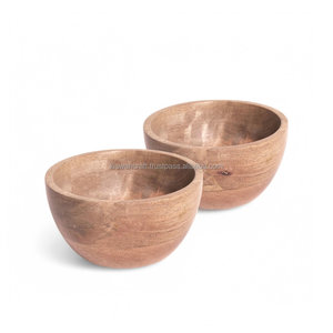 Tazón para Aperitivos o Ensaladas de Madera de Mango Natural Tallado a Mano, Vajilla para Cocina, Hogar y Hoteles, Tazones para Servir Comida y Bocadillos - Product Image 1