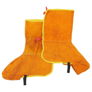 Protège-pieds de soudage en cuir de vachette écologique, à fermeture élastique, résistants aux flammes, pour une protection sûre des pieds - Product Image 6