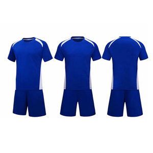 Kits de football personnalisés en gros, respirants, 100 % polyester, numéros d'équipe imprimés par transfert thermique, ensembles avec maillots de football - Product Image 1