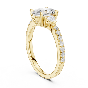 Anillo de Compromiso, Boda o Promesa SATVIK RATNA con Diamante Cultivado en Laboratorio de Corte Ovalado de 1.5 CT, Chapado en Oro de 14K, Certificado IGI, Regalo de Lujo - Product Image 4
