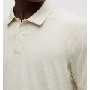 T-shirt de golf en toile blanc pur et noir, anti-plis, avec poche avant, personnalisé, pour hommes et femmes, avec broderie tricotée et impression - Product Image 6