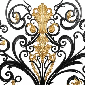 Portail Principal en Fer Forgé Orné, Porte d'Entrée Métallique Décorative de Luxe, Design Extérieur Élégant pour Villa et Maison - Product Image 2