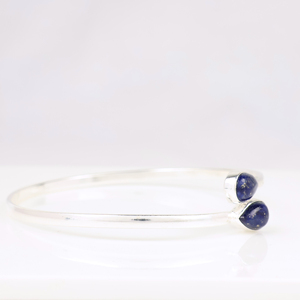 Wholesale Brass Silver Plated Flower Natural Malachite Opaque Gemstone Teardrop Cuff Bangle Boho Wedding Big Two <b>Stone</b> <b>Bracelet</b> - Product Image 2