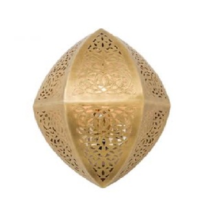 Lámpara de Pared de Latón Hecha a Mano, Estilo Marroquí Tradicional, Rectangular, Decoración Interior, Iluminación para Sala de Estar - Product Image 2