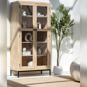 Vitrina de Madera Vandana Merino Ultra, Mueble de Almacenamiento Moderno de Madera Sólida con Diseño Minimalista - Product Image 1