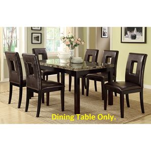 Birch Veneer <b>Dining</b> Room Furniture 1pc Faux Marble <b>Top</b> <b>Dining</b> <b>Table</b> - Product Image 2