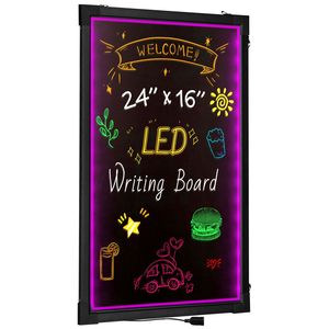 กระดานเขียนข้อความ LED ขนาด 24x16 นิ้ว พร้อมไฟส่องสว่าง ลบได้ กระดานดำเรืองแสงพร้อมเอฟเฟกต์นีออน ป้ายเมนู กระดานวาดภาพ 8F - Product Image 4