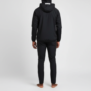 Ensemble de survêtement unisexe respirant de haute qualité pour la course et le fitness, avec capuche, noir, pour la gym et le sauna, collection hiver 2026 - Product Image 4