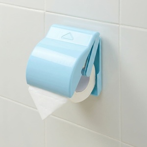Moderno Soporte de Papel Higiénico de Pared con Cubierta y Soporte, Portarrollos de Papel Higiénico Azul Claro para Baño de Casa y Hotel, Estuche de Privacidad - Product Image 1