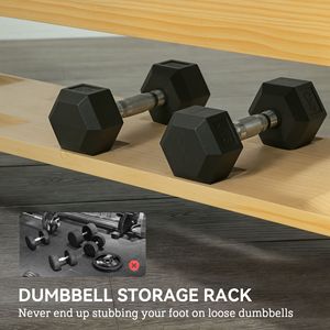 Banco de Pesas Ajustable de Madera Negra con Soporte para Mancuernas para Entrenamiento en Casa, Banco de Levantamiento Plano o Inclinado - Product Image 3