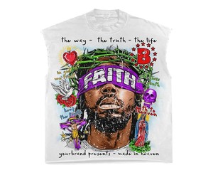 Camiseta sin mangas con estampado gráfico completo DTG y pedrería TAHAD, top corto y holgado para hombre, fabricación de ropa personalizada - Product Image 2