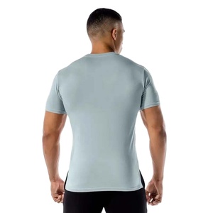 Venta al por mayor superventas logotipo personalizado de alta calidad Slim Fit camisa mejor diseño dobladillo curvo Casual camiseta en blanco - Product Image 4