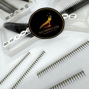 Extensiones de Pestañas Preformadas Ultra Rápidas, Ventiladores de Pestañas de Fibra Sintética PBT Estrecha, Longitud Mixta CC/DD/L/M, Curvatura Negra Mate, Fácil de Aplicar - Product Image 1