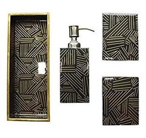 Juego de baño de MDF con acabado esmaltado, precio directo de fábrica, juego de tocador de lujo para decoración del hogar, juego de baño estilo Farhouse al mejor precio - Product Image 1