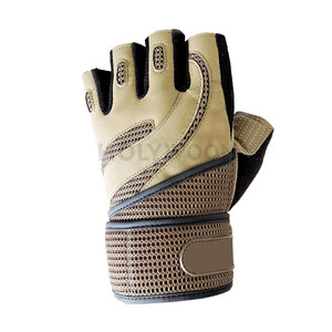 Guantes de Gimnasio de Cuero Duradero, Medios Dedos, Correa de Muñeca Ajustable, Diseño Ligero para un Mejor Agarre, Entrenamiento y Ejercicio - Product Image 6