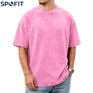 T-shirt unisexe de haute qualité, style hip-hop, coupe oversize, 100% coton, effet délavé, personnalisable, vintage, pour hommes. - Product Image 3