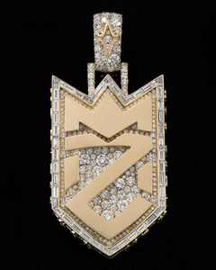 Collar Personalizado de Plata 925 con Colgante de Moissanita VVS Estilo Hiphop para Hombre, con Letra o Logotipo Certificado, Color Blanco - Product Image 1