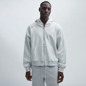 Conjuntos de Sudadera con Capucha y Pantalones Cortos para Hombre, Personalizados, de Alta Calidad, con Cordón Ajustable, Hombros Caídos, Cierre de Cremallera - Product Image 4