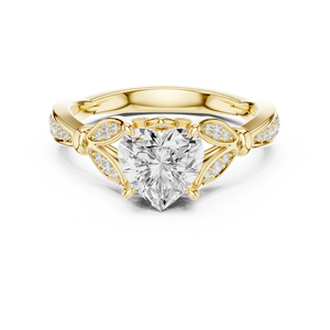 แหวนแต่งงานดีไซน์เนอร์แฟชั่น ทองคำขาว 14K VS1 สี E เพชรทรงหัวใจ 1.50 กะรัต เพชรเพาะเลี้ยงในห้องปฏิบัติการ IGI แหวนหมั้น - Product Image 5