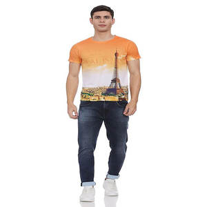 Camiseta de gran tamaño con bordado de peso pesado de lujo con cuello redondo y estampado 3D Puff para hombres - Product Image 2