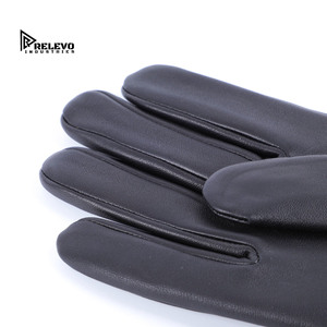 Guantes de cuero etíope negro de alta calidad y 100% poliéster con forro polar, puño tejido, cálidos para uso diario y deportivo, para hombre, de piel de oveja, para invierno. - Product Image 5