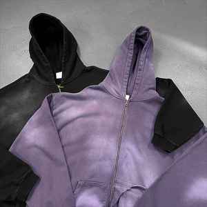 Vente directe usine, prix de gros, sweats à capuche basiques pour hommes effet délavé, sweats à capuche pour hommes effet délavé avec logo personnalisé, meilleur fournisseur d'usine - Product Image 6