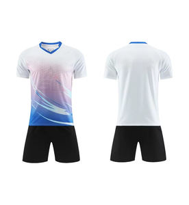 Conjunto de Uniforme de Fútbol Personalizado Naranja y Azul Marino de Manga Corta con Estampado, Kit de Fútbol con Degradado, Ropa Deportiva Transpirable de Secado Rápido, Fabricante OEM - Product Image 2