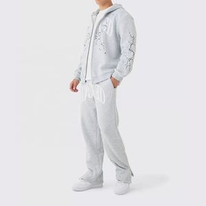 Ensemble de survêtement unisexe 2 pièces haut de gamme pour homme, grande taille, décontracté, couleur unie, respirant, pour la gym et le fitness, avec dos imprimé, OEM - Product Image 1