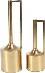 Vase moderne en aluminium avec poignée, finition dorée, vase décoratif en métal, design luxueux et moderne - Product Image 3