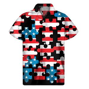 Puzzle Digital Print 100% Polyester Quick Dry Casual <b>Shirt</b> Men Women Summer Hawaiian <b>Shirts</b> Tops Street Lapel Blouse <b>Button</b> <b>Half</b> - Product Image 5