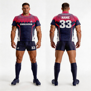 Camiseta de Rugby Personalizada para Hombre y Mujer, Uniforme de Equipo, Sublimada, Transpirable, de Secado Rápido, con Logotipo Personalizado, para Entrenamiento y Partidos - Product Image 3